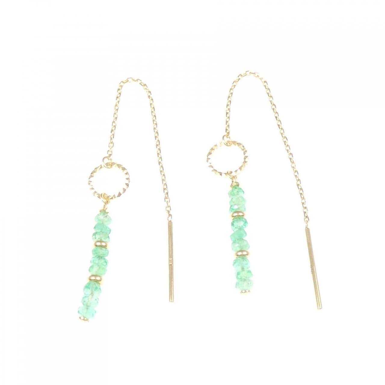 K18YG エメラルド ピアス 1.00CT