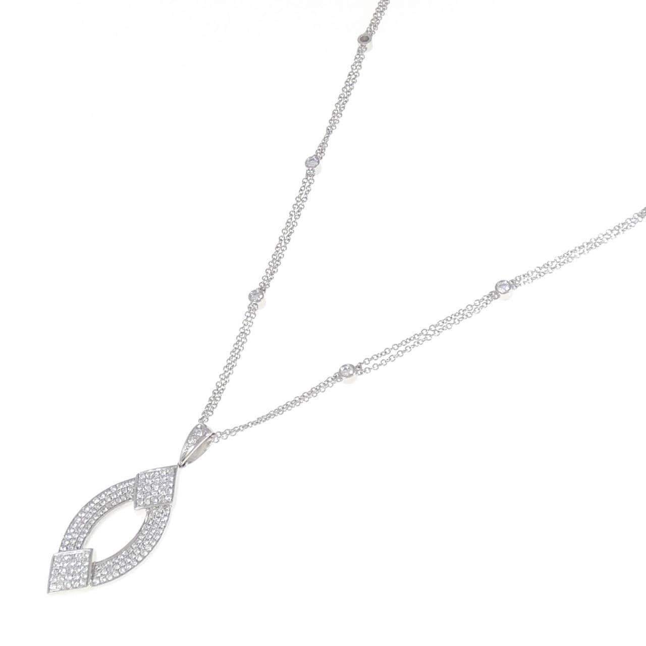 K18WG/750WG Diamond Necklace 1.02CT