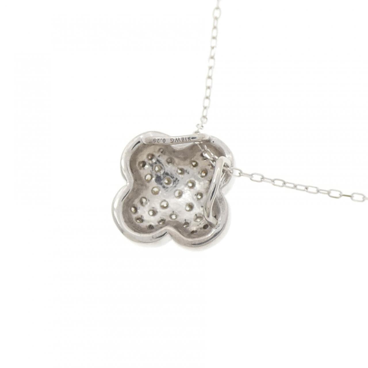 K18WG パヴェ ダイヤモンド ネックレス 0.25CT