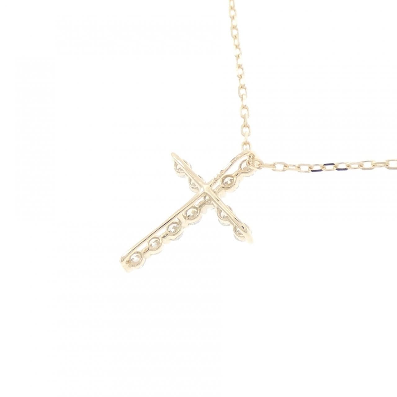 【リメイク】K10YG クロス ダイヤモンド ネックレス 0.10CT