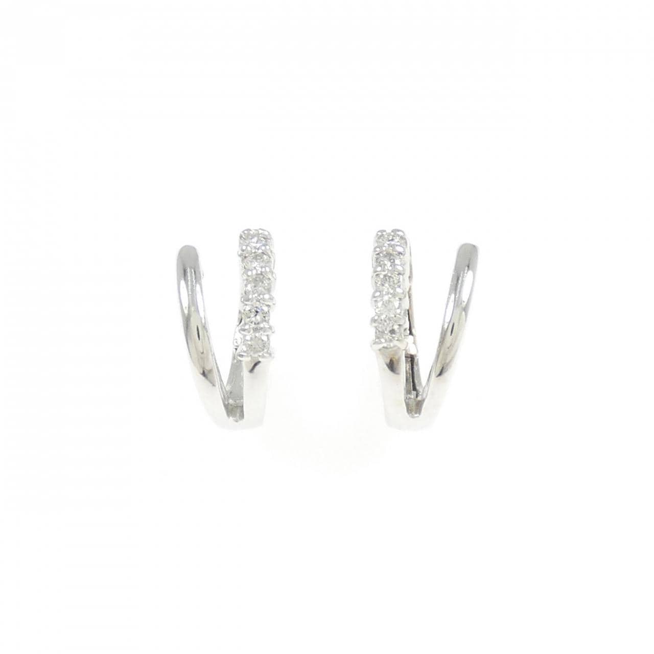 K18WG ダイヤモンド ピアス 0.14CT