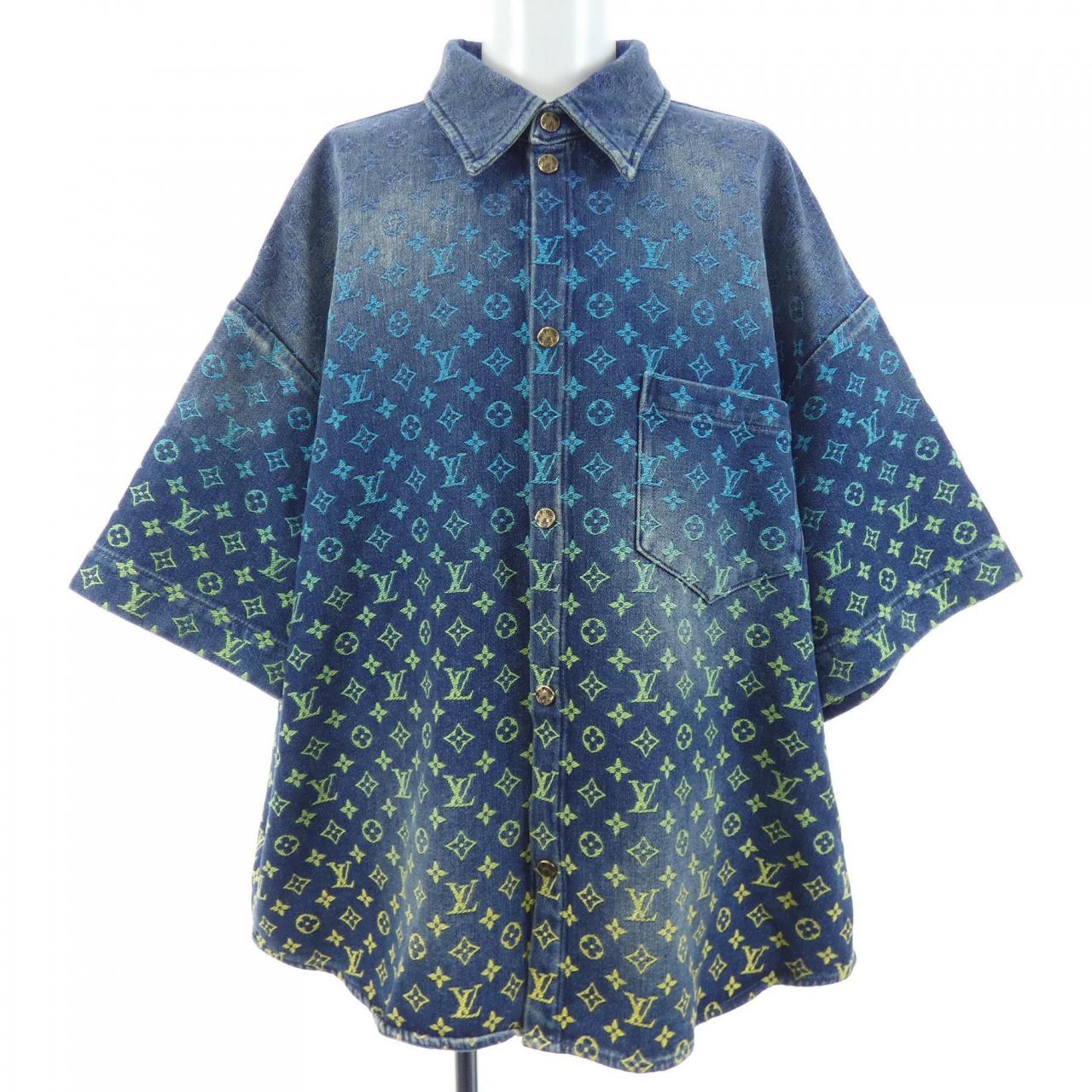 ルイヴィトン LOUIS VUITTON レインボーモノグラムショートスリブデニムシャツ HOS72XYM4 S／Sシャツ