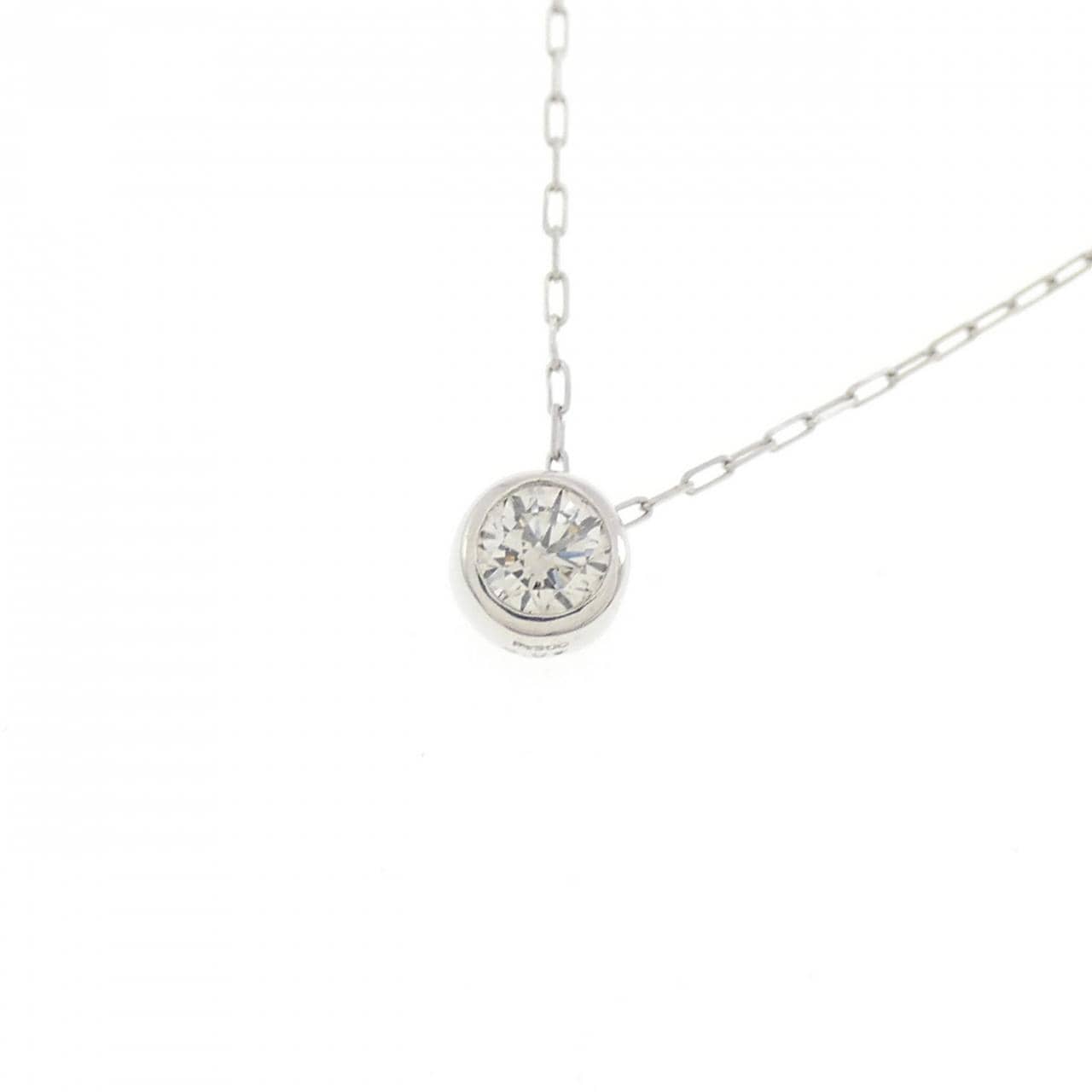 PT900/PT850 ソリティア ダイヤモンド ネックレス 0.08CT