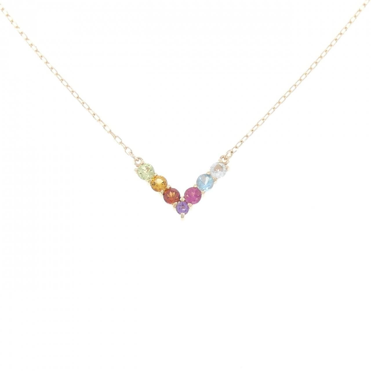 K10YG Color Stone Necklace