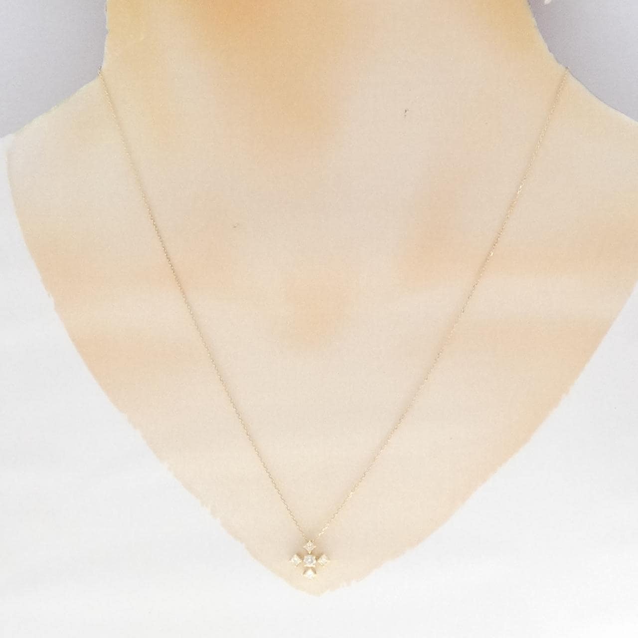 K18YG クロス ダイヤモンド ネックレス 0.26CT
