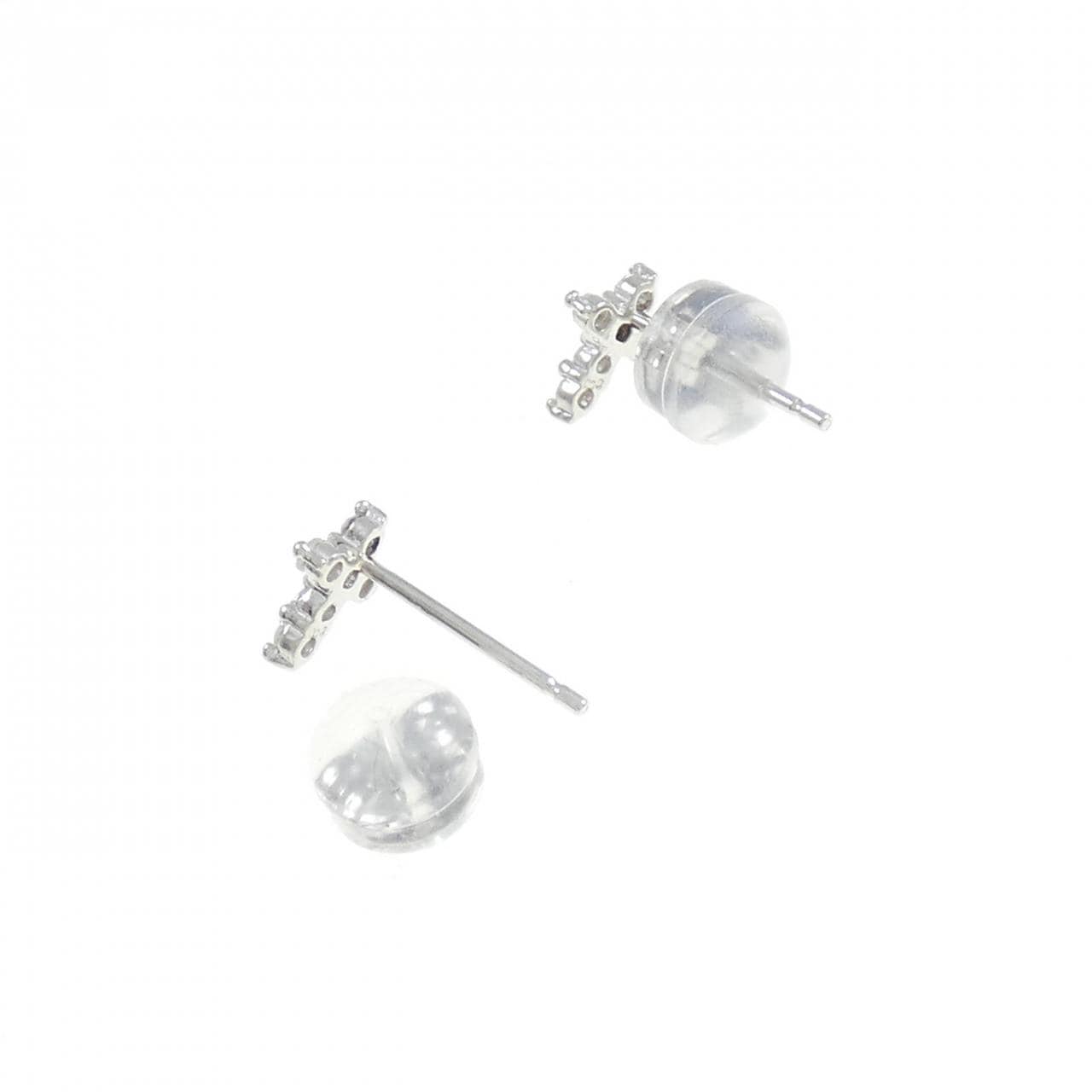 PT クロス ダイヤモンド ピアス 0.12CT