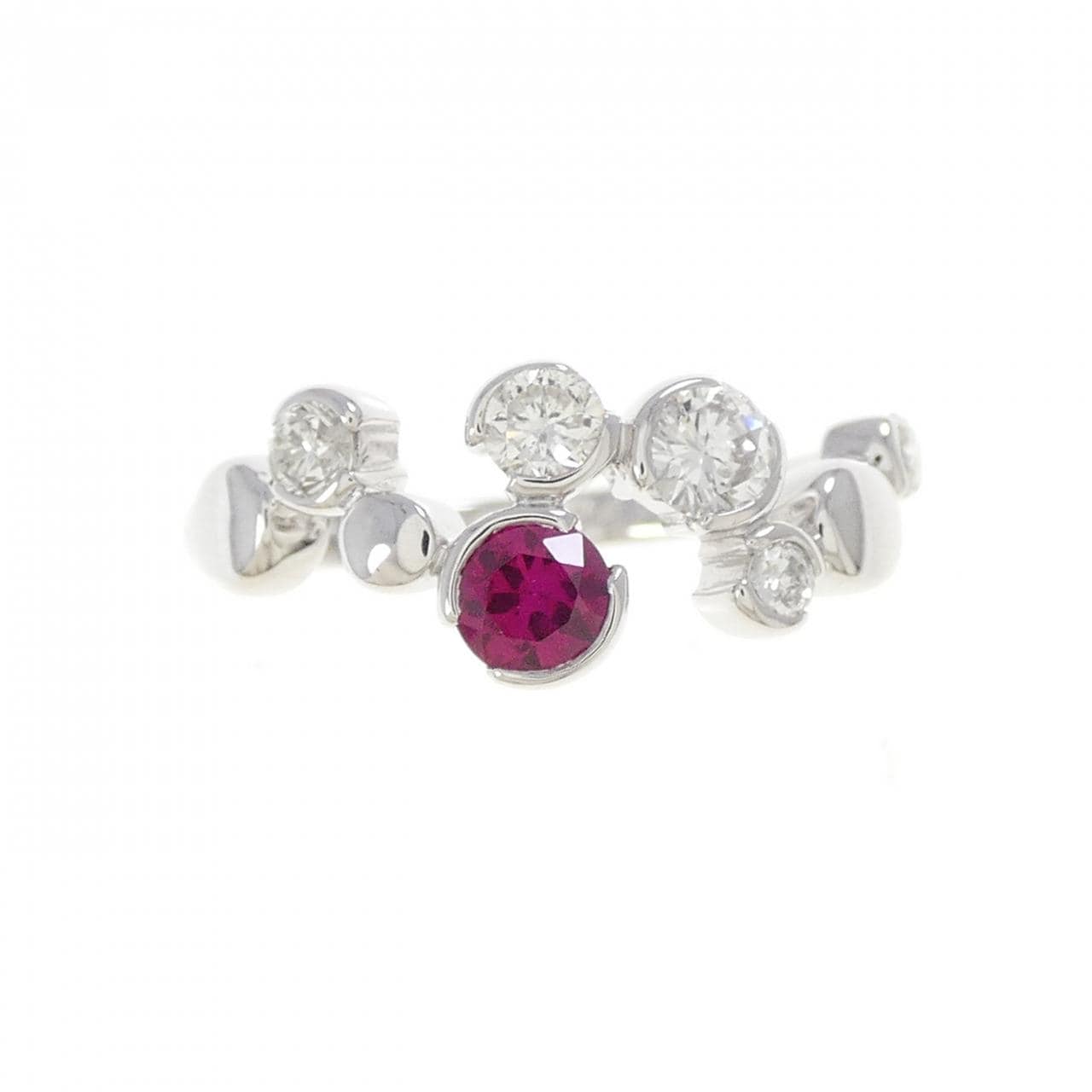 K18WG ルビー リング 0.25CT