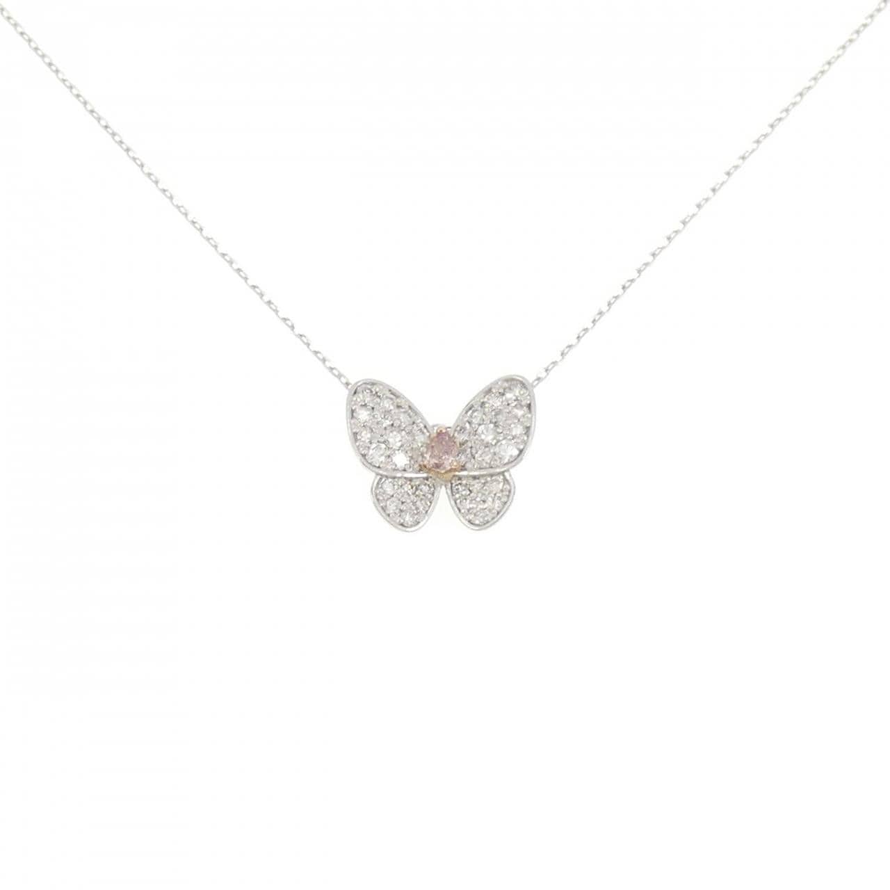 PT/K18PG ダイヤモンド ネックレス 0.076CT FIP SI2 ファンシーカット