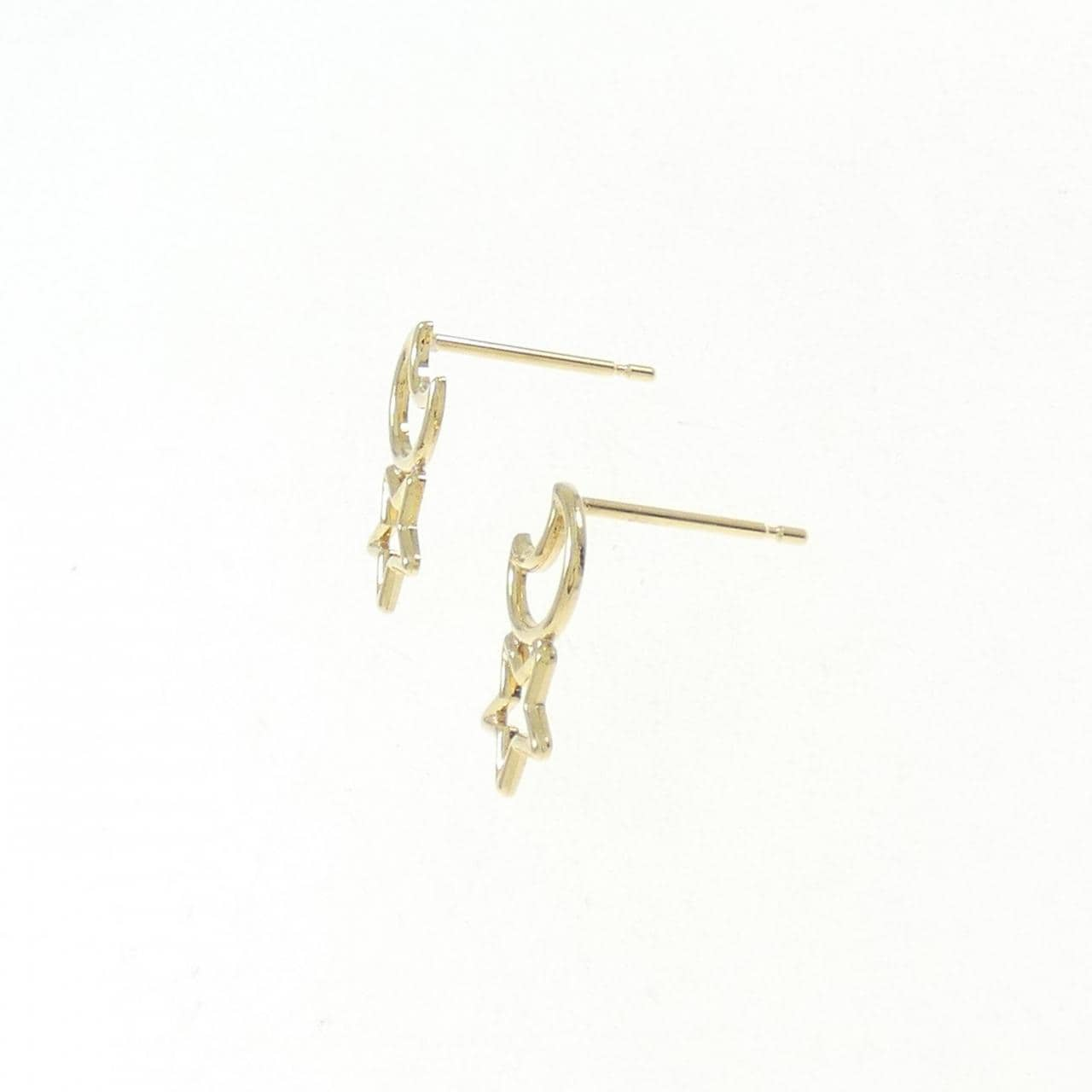 [BRAND NEW] K18YG Moon x Star Earrings