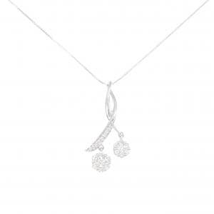 K18WG フラワー ダイヤモンド ネックレス 0.53CT