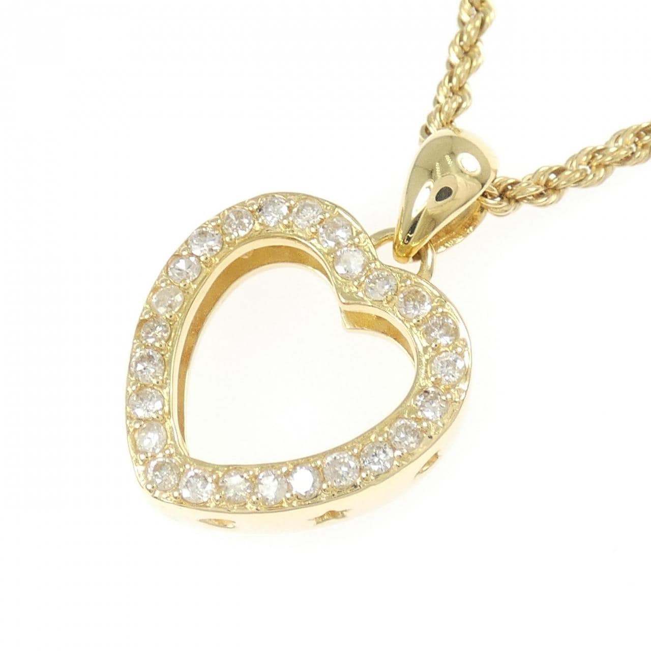 K18YG ハート ダイヤモンド ネックレス 1.00CT