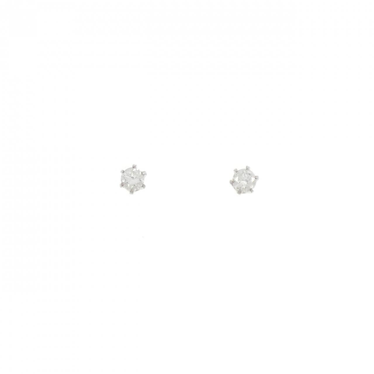 PT900 ソリティア ダイヤモンド ピアス 0.30CT