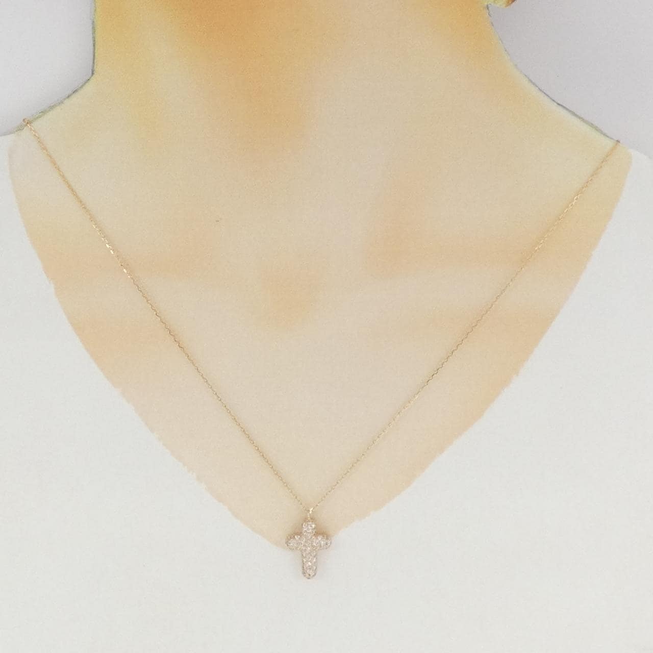 K18PG クロス ダイヤモンド ネックレス 1.00CT