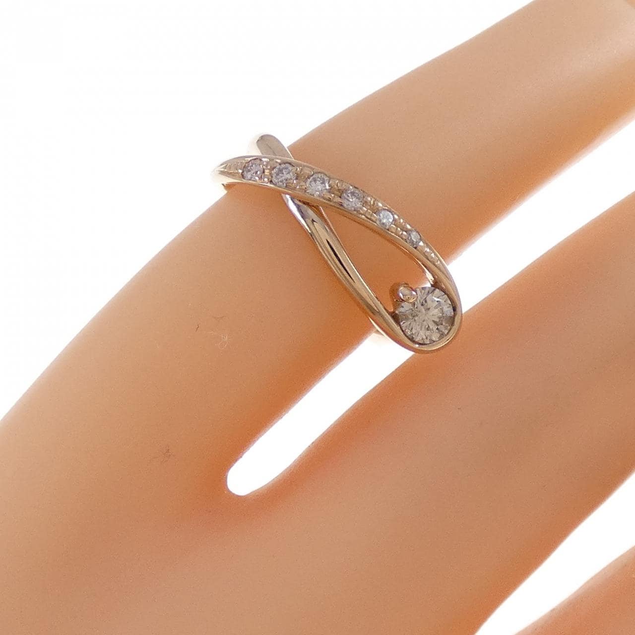 K18PG ダイヤモンド ピンキー リング 0.21CT