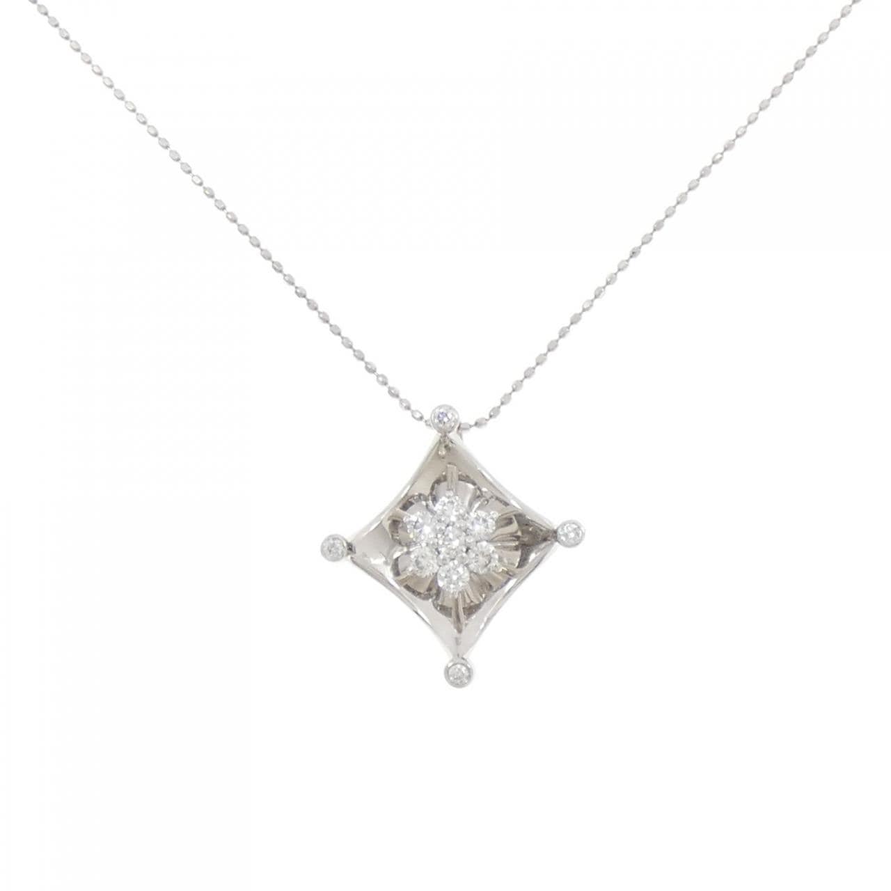 PT900/PT850 フラワー ダイヤモンド ネックレス 0.36CT