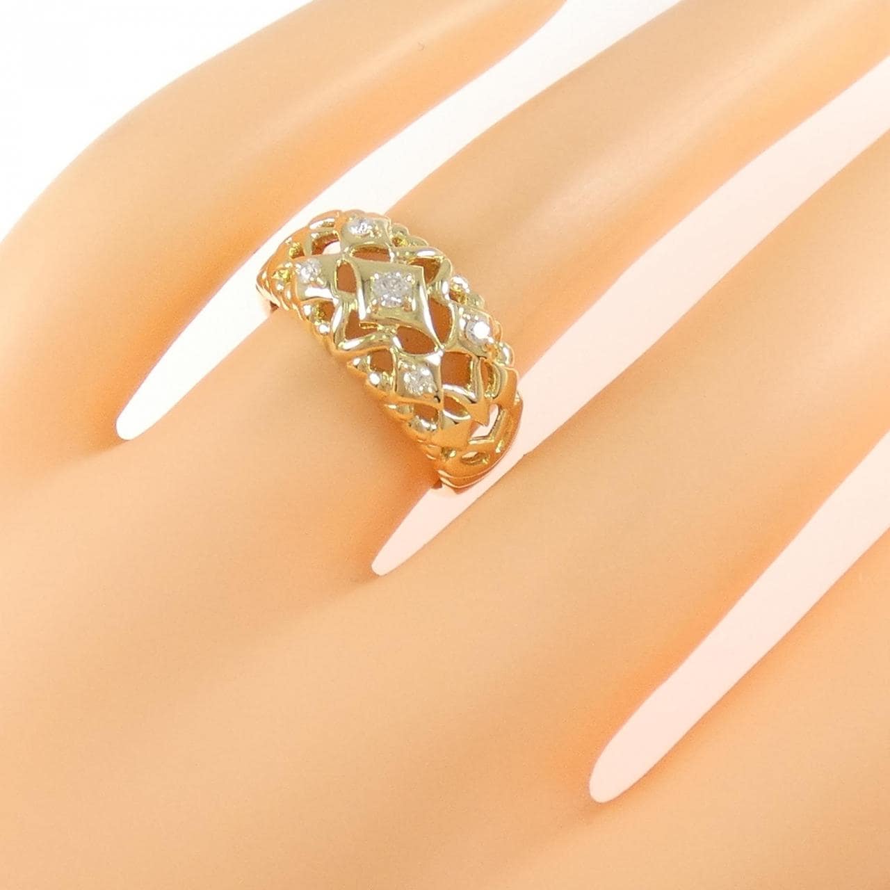 K18YG ダイヤモンド リング 0.13CT