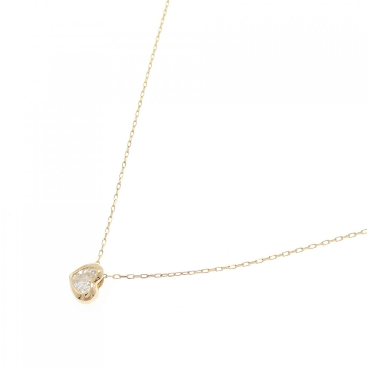 K18YG ハート ダイヤモンド ネックレス 0.13CT