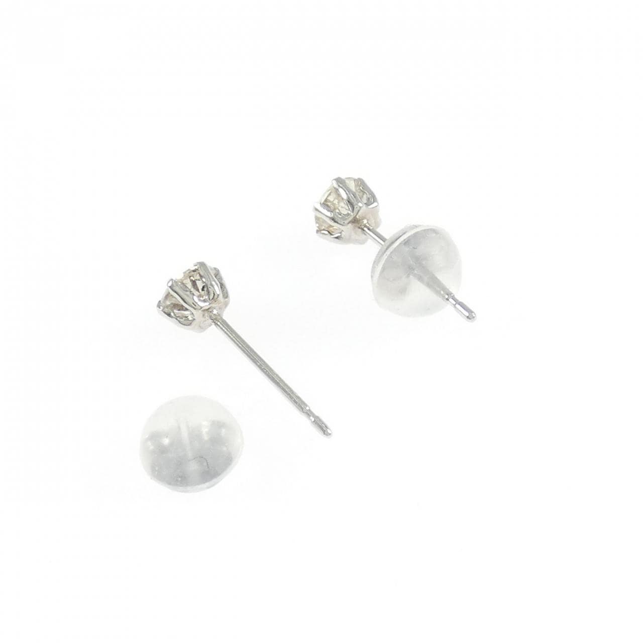 PT900 ソリティア ダイヤモンド ピアス 0.40CT