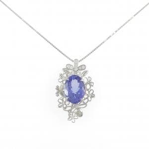 PT900/PT850 フラワー タンザナイト ネックレス 4.13CT