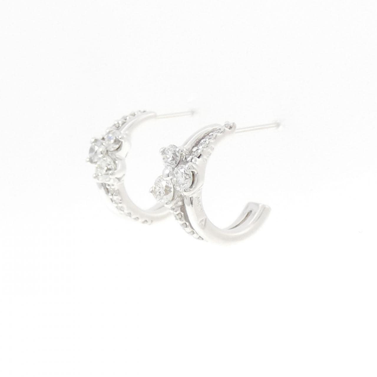 K18WG/PT900 ダイヤモンド ピアス 0.52CT