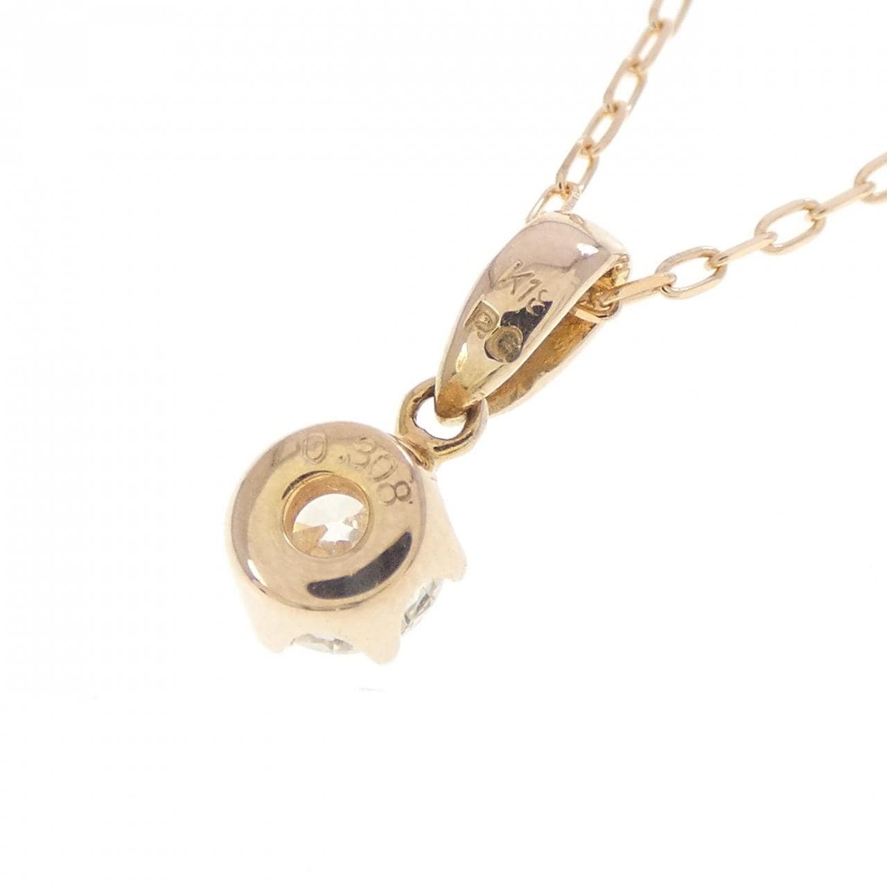 K18PG ソリティア ダイヤモンド ネックレス 0.308CT