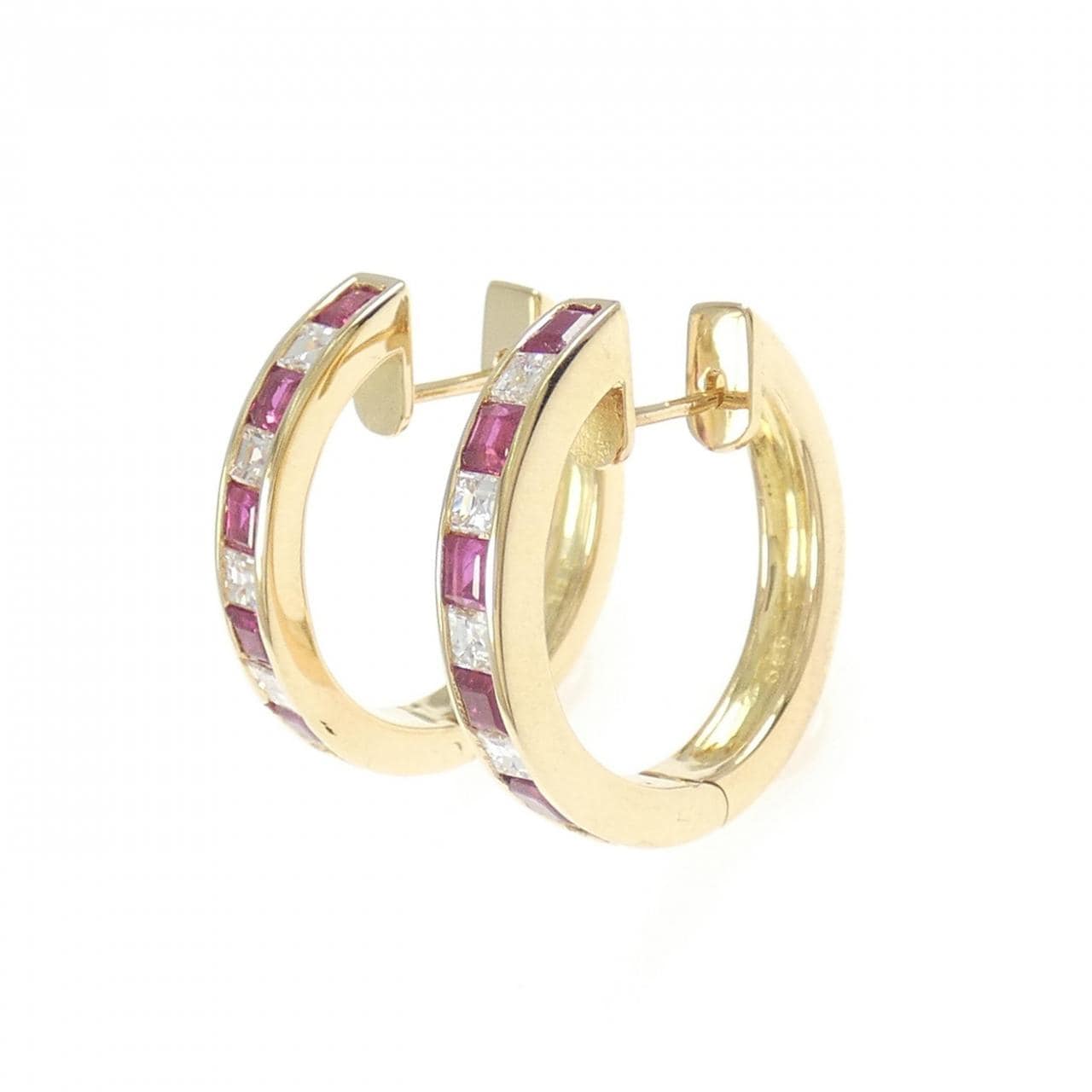 K18YG ルビー ピアス 1.18CT