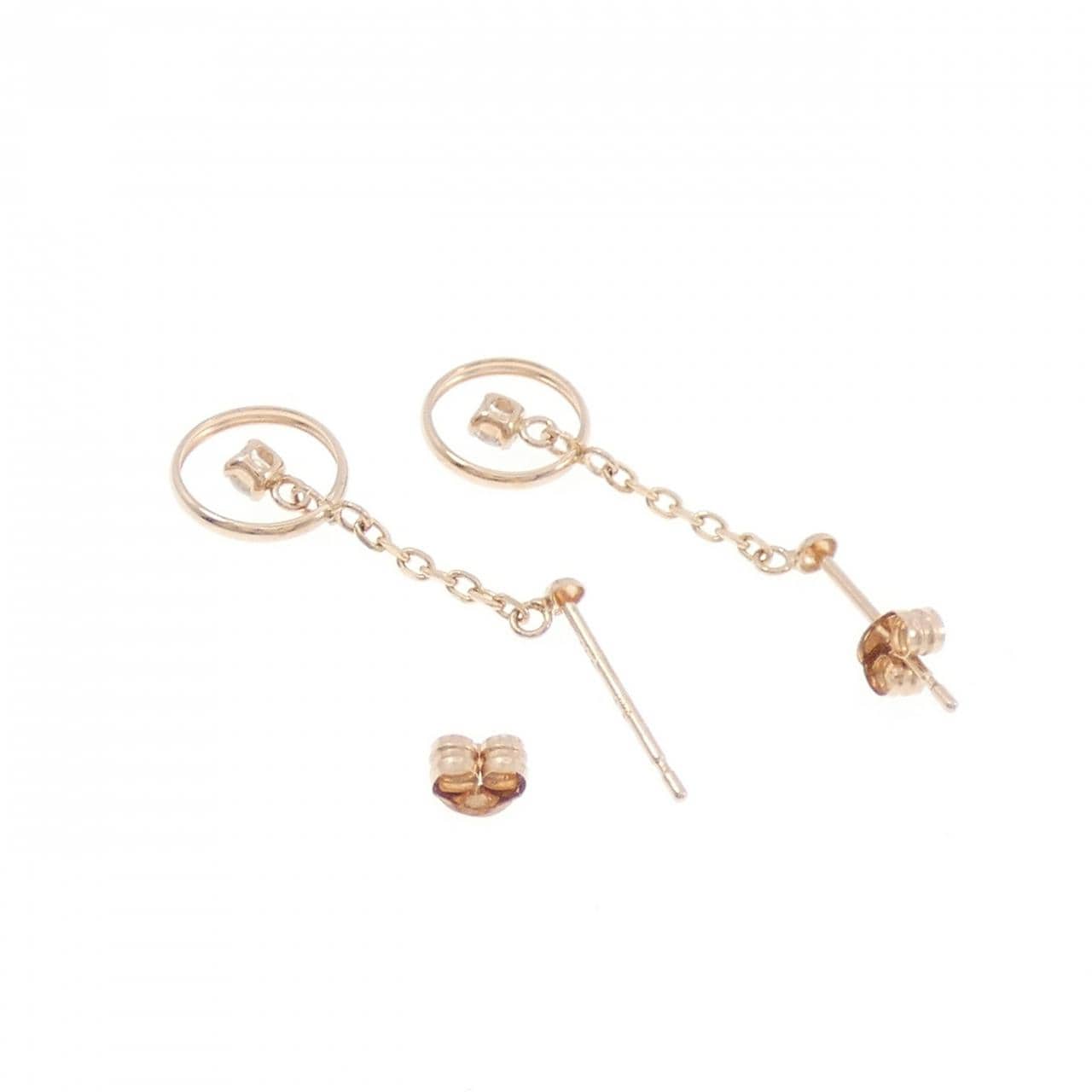K14PG ダイヤモンド ピアス 0.08CT