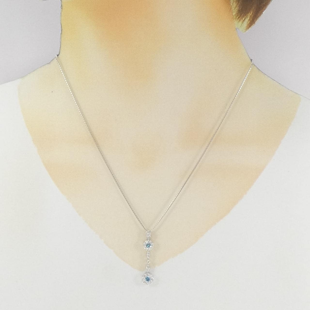 K18WG ダイヤモンド ネックレス 0.31CT