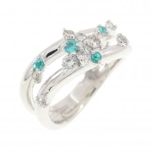 K18WG パライバトルマリン リング 0.10CT
