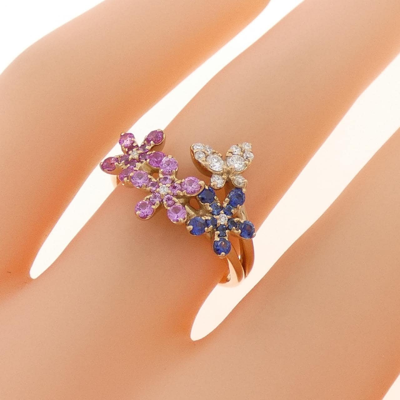 ポンテヴェキオ フラワー サファイヤ リング 0.24CT