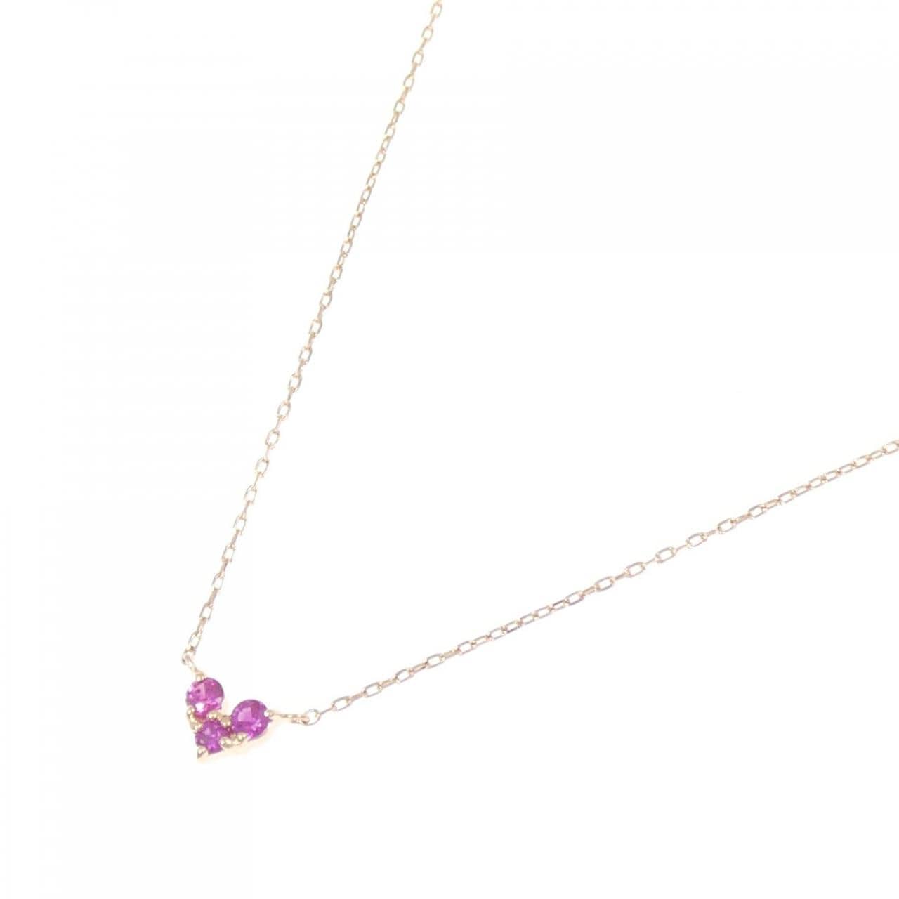 4゜C ハート ルビー ネックレス