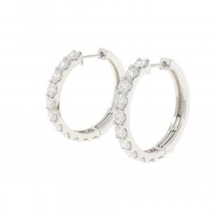 【新品】PT フープ ダイヤモンド ピアス 2.005CT