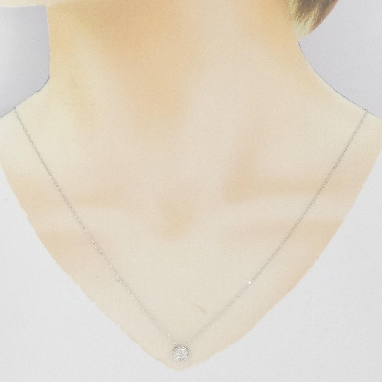 K18WG フラワー ダイヤモンド ネックレス 0.20CT