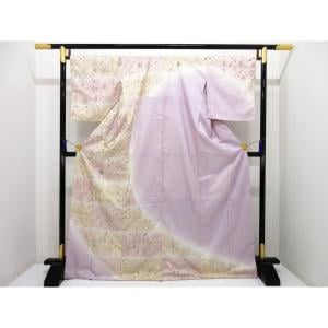 紬【縞大島紬】　刺繍加工ボカシ染