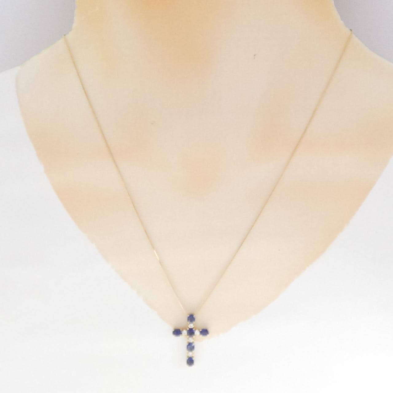 K18YG クロス サファイヤ ネックレス 1.67CT
