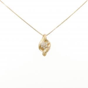 K18YG フラワー ダイヤモンド ネックレス 0.15CT