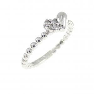 K10WG ハート ダイヤモンド ピンキー リング 0.03CT