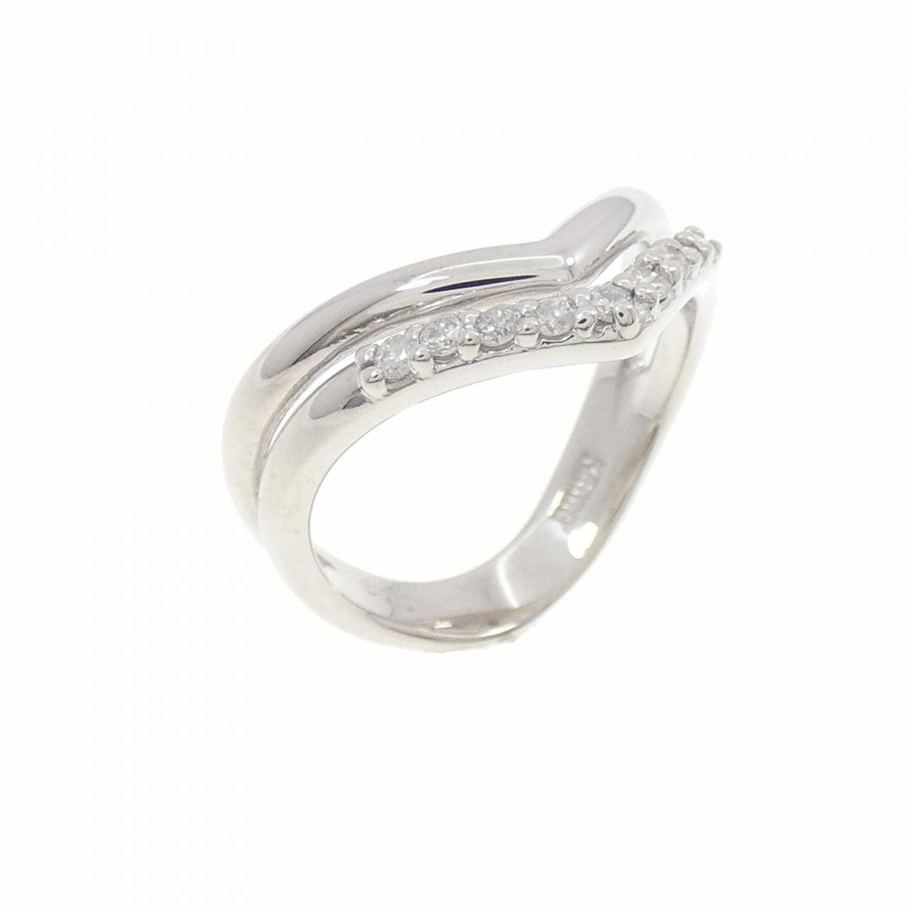 K18WG ダイヤモンド ピンキー リング 0.09CT