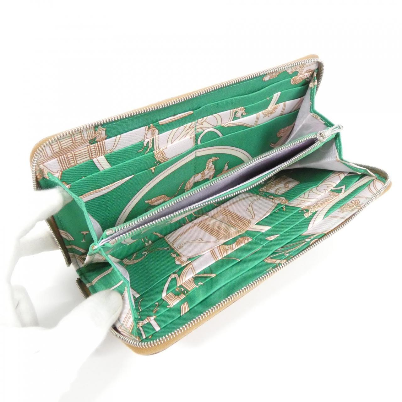 HERMES EX-LIBRIS 絲綢經典款 070668CK 皮夾