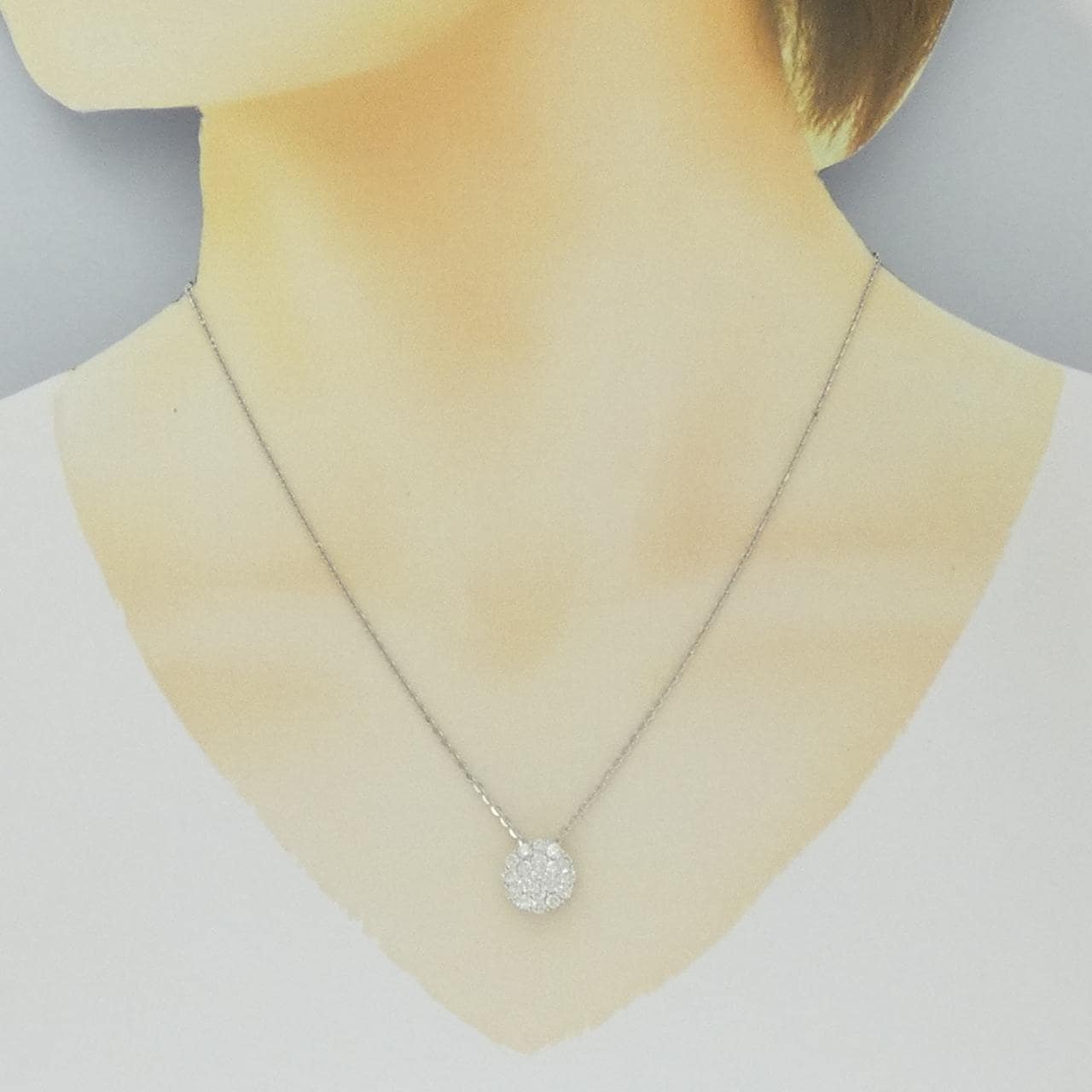 K18WG ダイヤモンド ネックレス 1.00CT