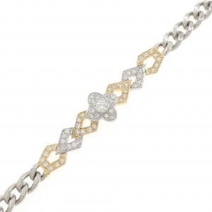 K18YG/K18WG フラワー ダイヤモンド ブレスレット 0.90CT