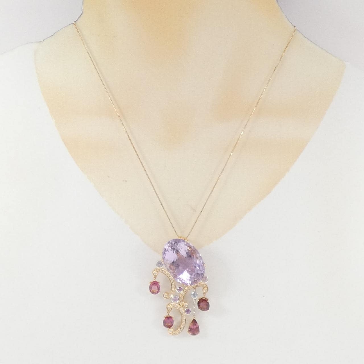 K18PG/K18WG カラーストーン ネックレス