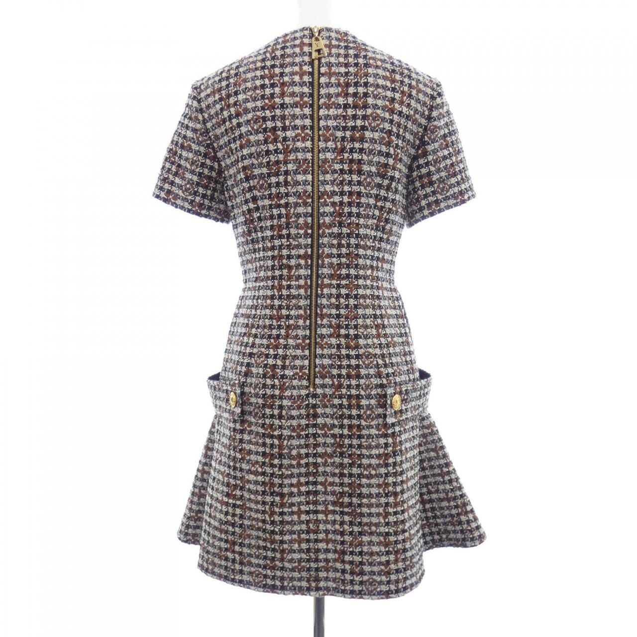 ルイヴィトン LOUIS VUITTON モノグラムツイードスケータードレス FNDR50JM9 ワンピース