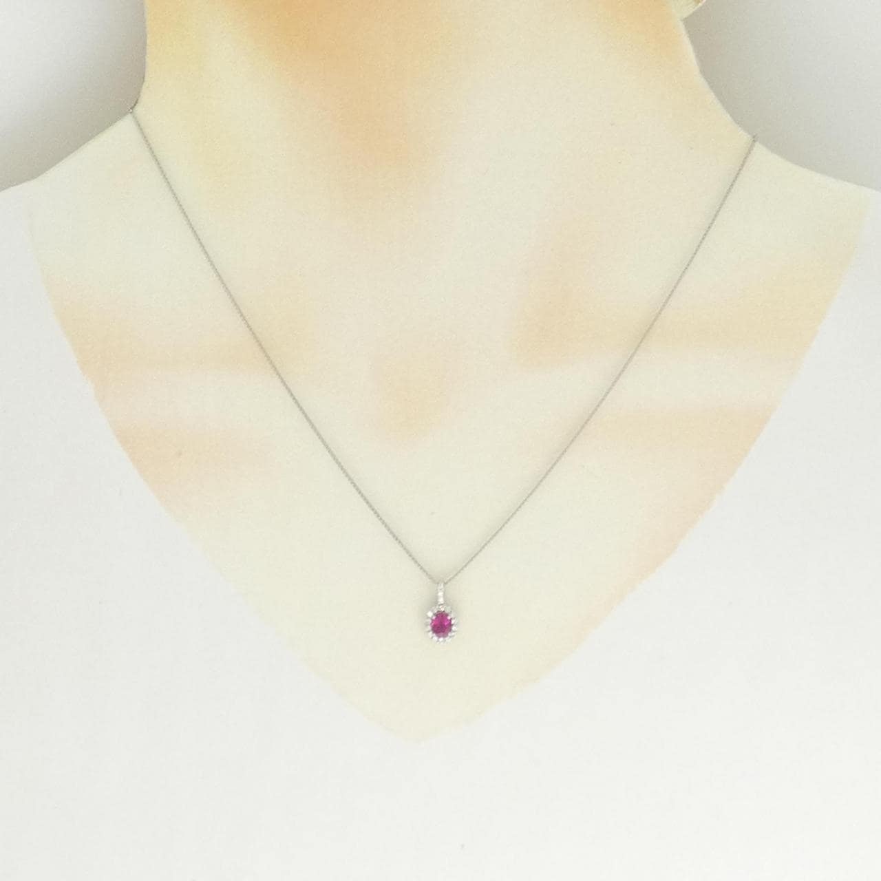 PT900/PT850 ルビー ネックレス 0.492CT