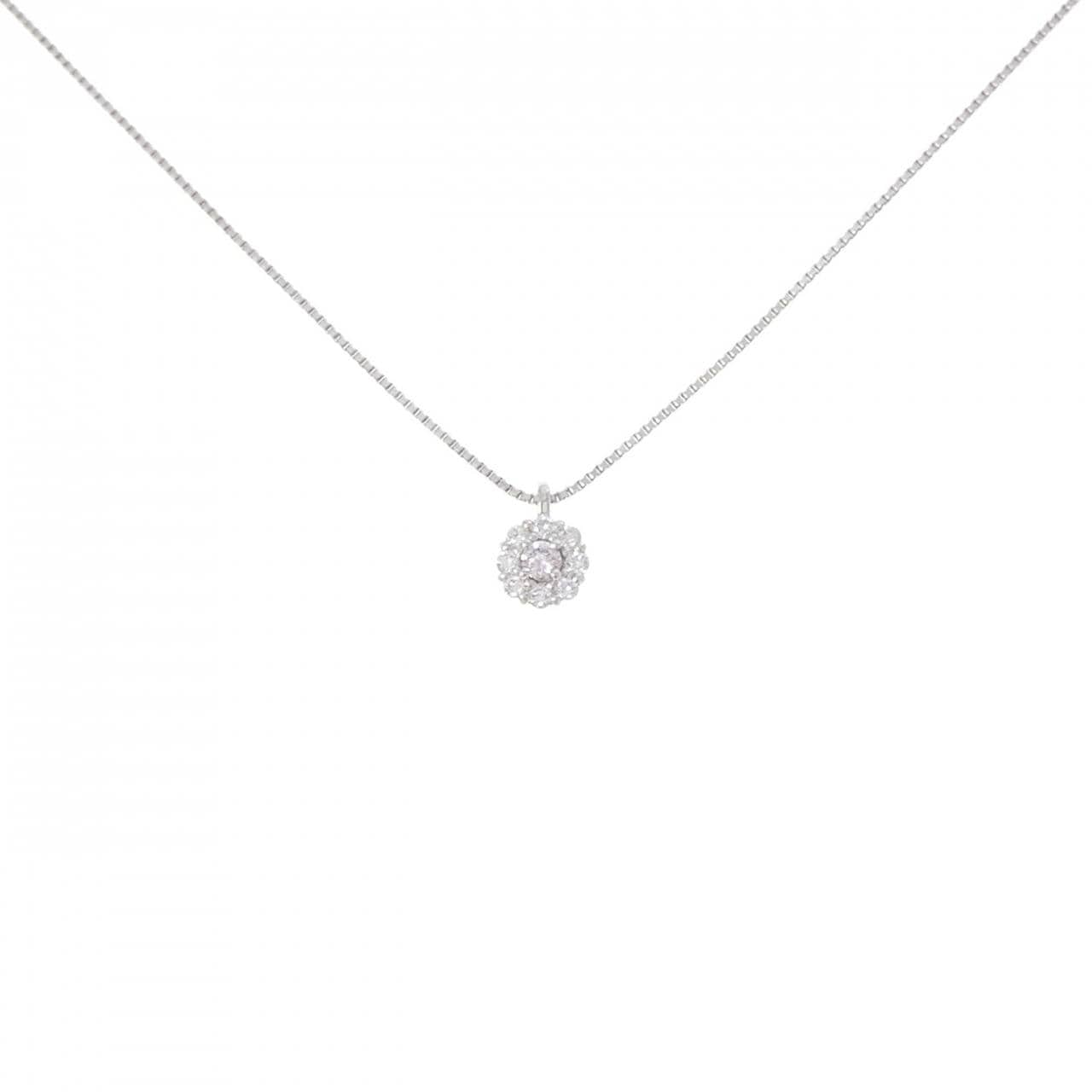 PT950/PT850 フラワー ピンクダイヤモンド ネックレス 0.03CT