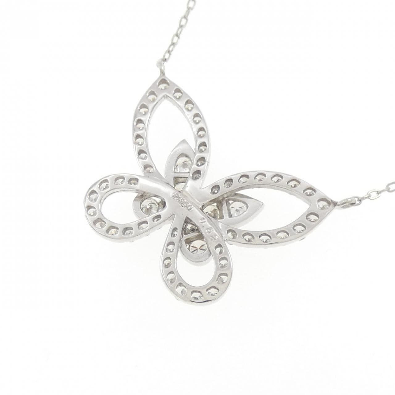 PT950/PT850 バタフライ ダイヤモンド ネックレス 0.52CT