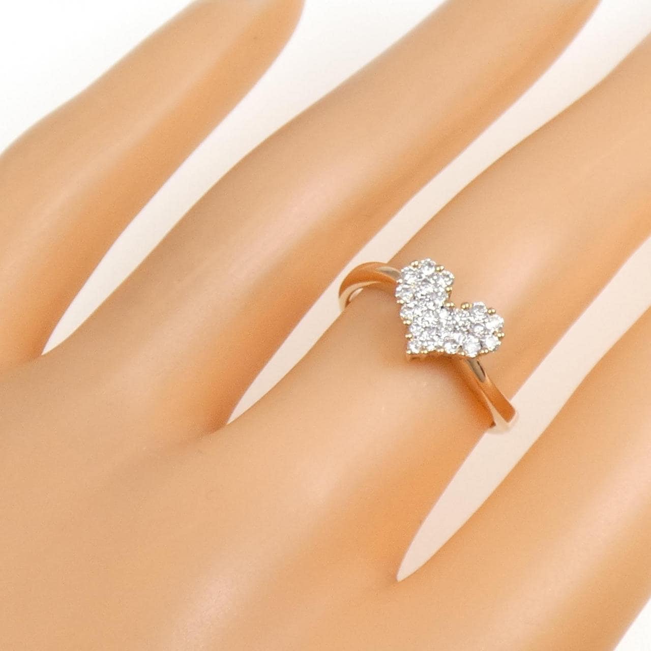 K18PG/K18WG Heart Pave Diamond Ring 0.30CT