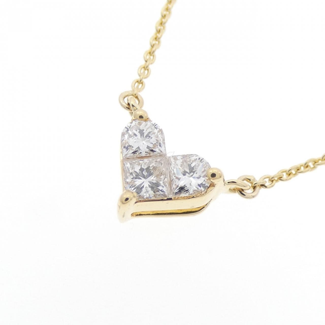K18YG ハート ダイヤモンド ネックレス 0.28CT
