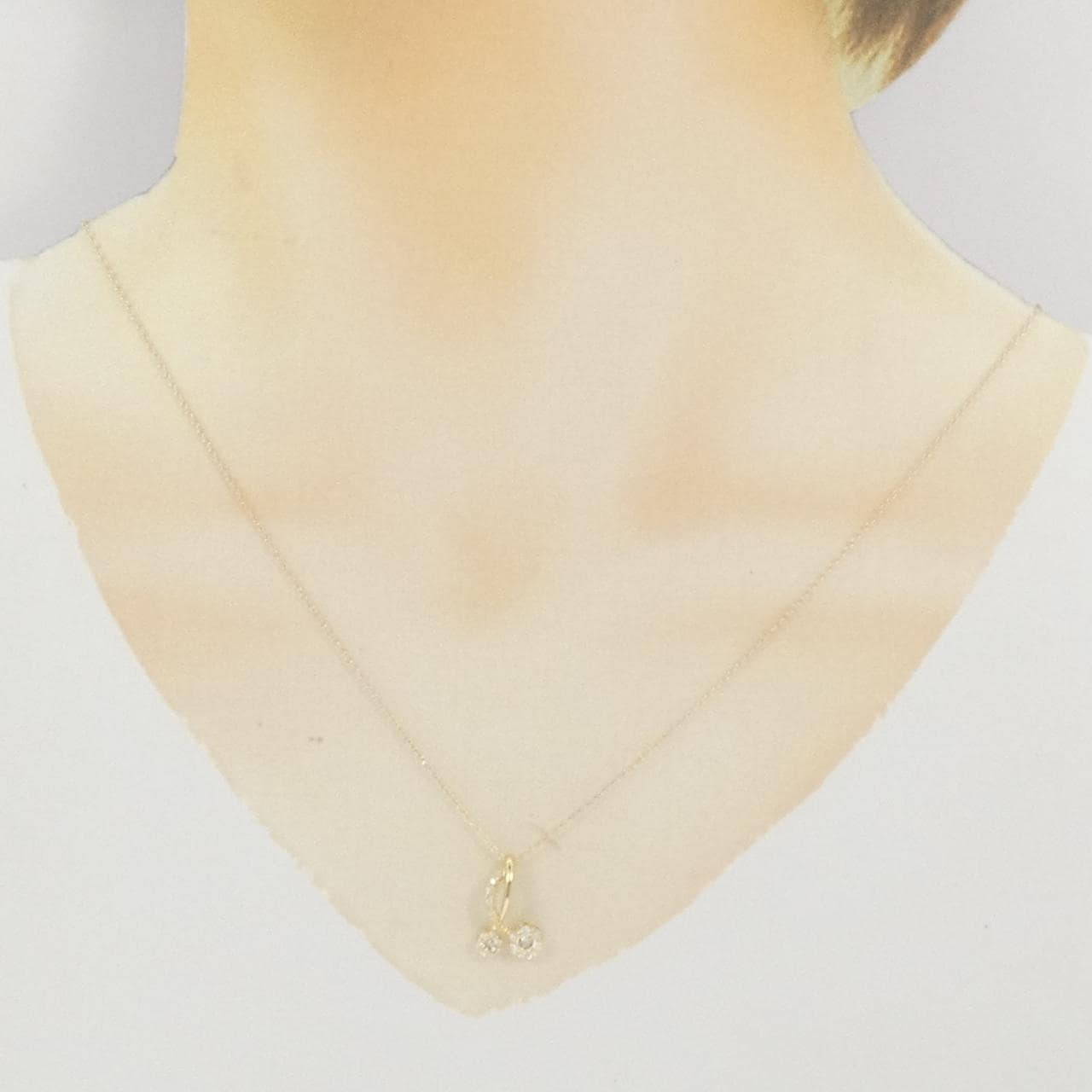 K10YG フラワー ダイヤモンド ネックレス 0.23CT
