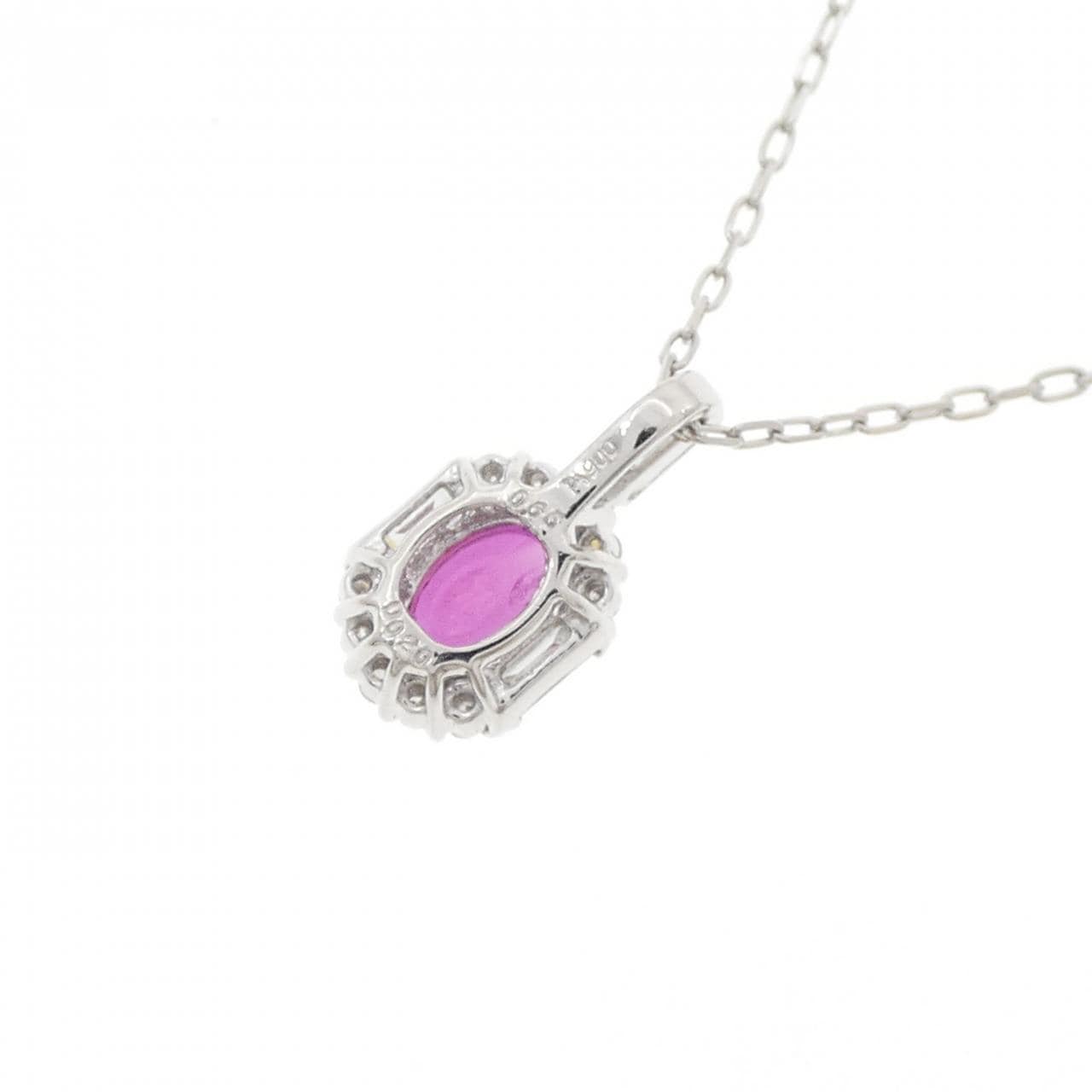 PT900/PT850 ルビー ネックレス 0.65CT